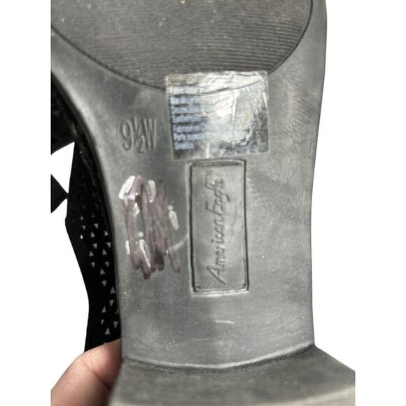 American Eagle Black Slingback Mesh Sandal 9.5w - Picture 12 of 14